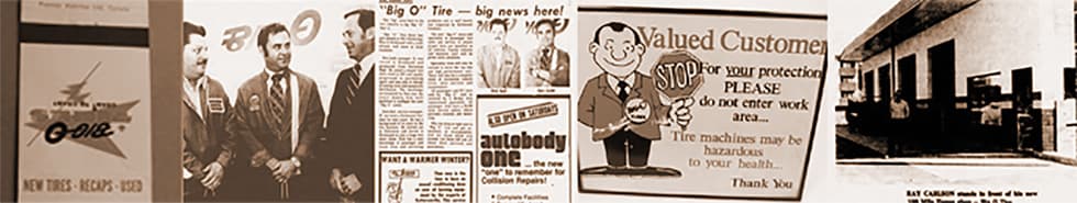 Historical images from Big O Tires' early days in Canada